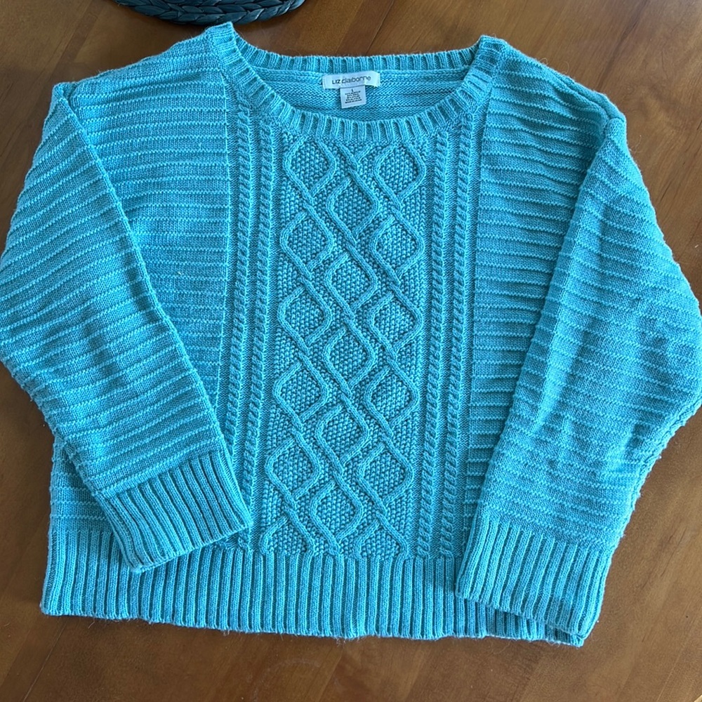 Blue Liz Claiborne Knit Sweater